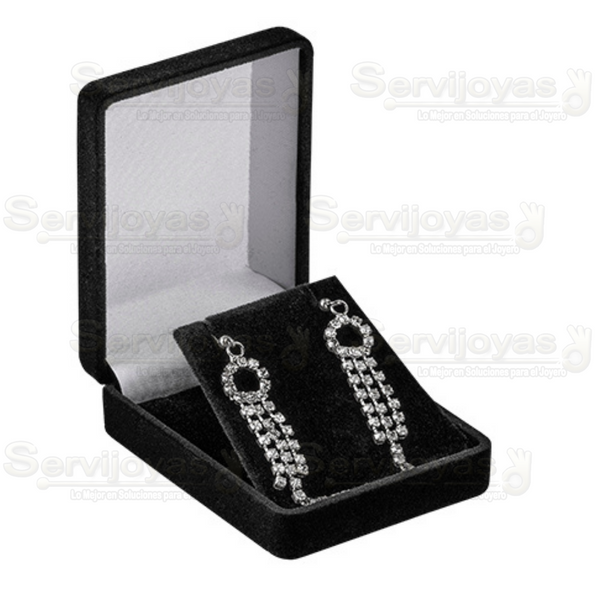 Estuche Flock Aretes Largos Medidas: 6x7.7x3cm 3686