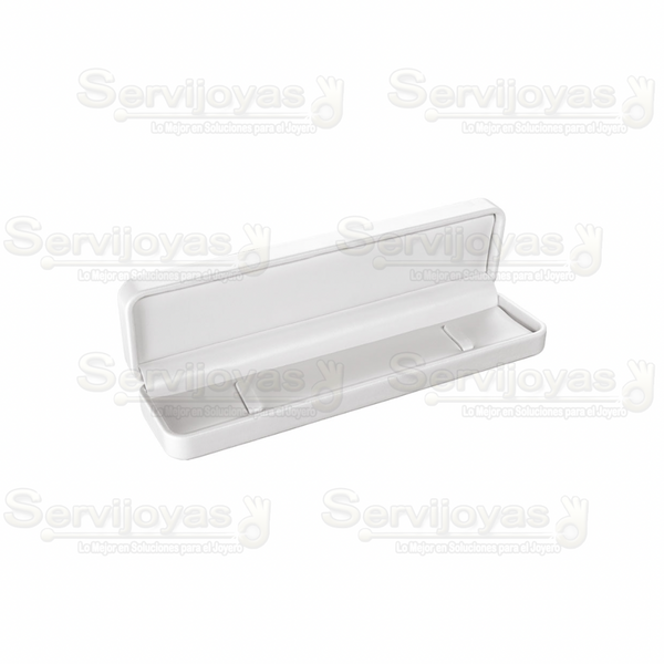 Estuche para Pulsera Imitación Piel Blanco Medidas: 21.6x5.5x3cm 4013