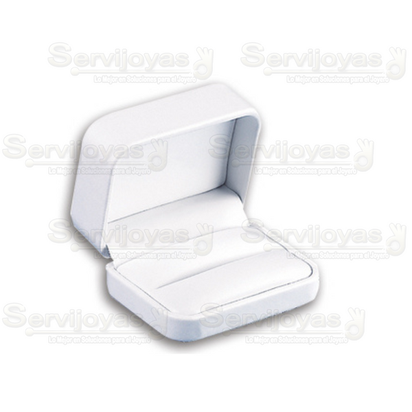Estuche para Argollas de Imitación Piel Blanco Medidas: 8x6x3.9cm 4004