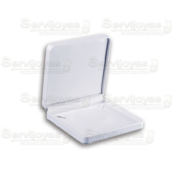 Estuche para Gargantilla Imitación Piel Blanco Medidas: 15.6x14x4.3cm 4014