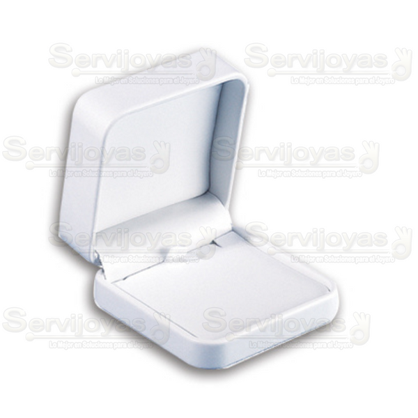 Estuche para Dije Mediano Imitación Piel Blanco Medidas: 7x7x3.9cm 4006