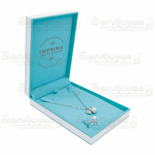 Estuche Versalles para Juego Grande Blanco/Aqua Medidas: 11x16x3.5cm 4026.AQ