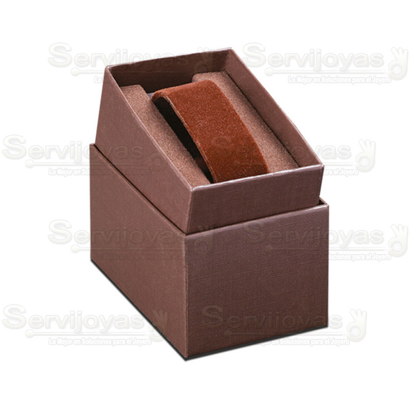 Caja Lino Café para Reloj Medidas: 6x8.9x7cm 1488