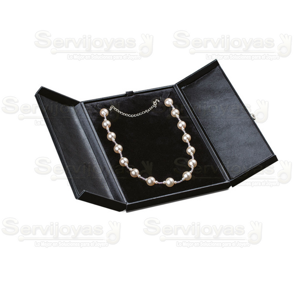 Estuche Carte Negro Collar Dos Puertas Medidas: 14.6x20.8x3.2cm 3824.BK