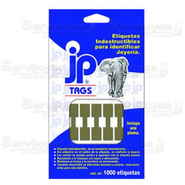 1,000 Etiqueta Tyvek Cuadrada Dorado 34x12mm 4749