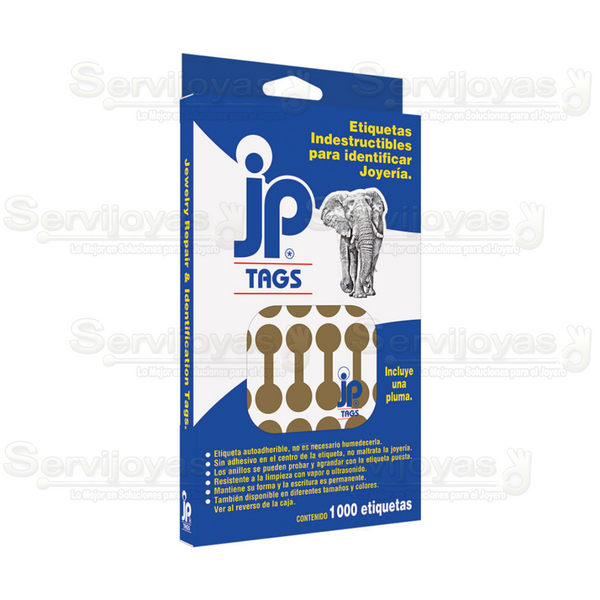 1,000 Etiqueta Tyvek Redonda Dorada 34x12mm 4729