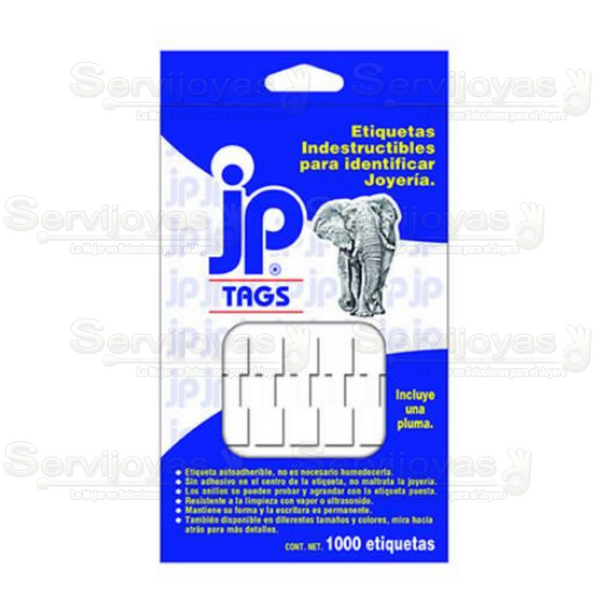1,000 Etiqueta Tyvek Cuadrada Blanca 34x12mm 4747