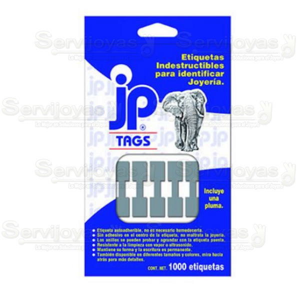 1,000 Etiqueta Tyvek Cuadrada Plata 34x12mm 4748
