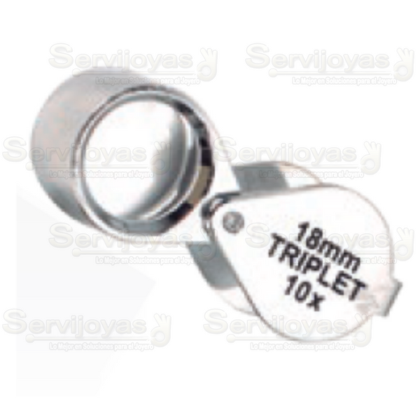 LUPA 18 MM TRIPLET 10 X CROMADA 8050
