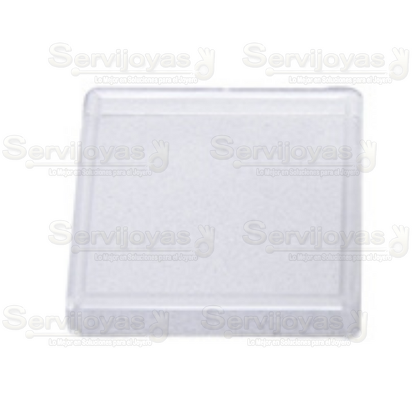 Caja Transparente Cuadrada sin Esponja (10 pzas) Medidas: 3.5x3.5x1.8cm 1243