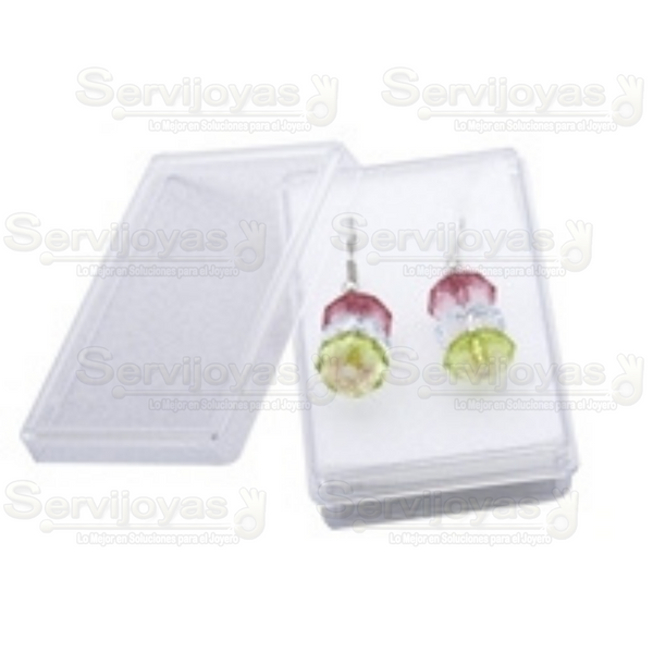 Caja Transparente Rectangular con Esponja (10 pzas) Medidas: 4x6.5x2cm 1254
