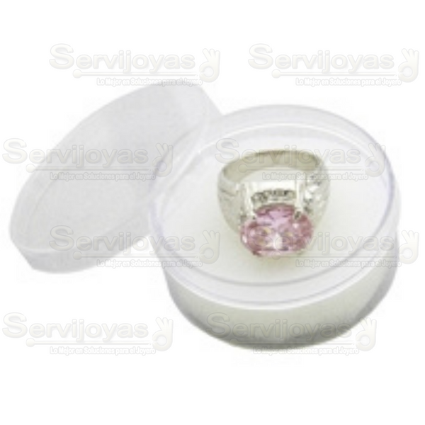 Caja Transparente Chica Redonda con Esponja (10 pzas) Medidas: 5x2cm 1251