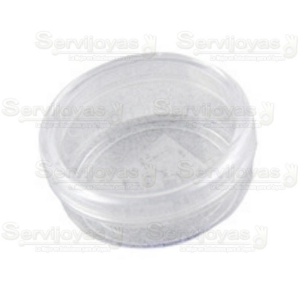 Caja Transparente Mini  Redonda sin esponja (10 pzas) Medidas: 3x1cm 1240