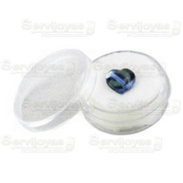 Caja Transparente Mini Redonda con Esponja (10 pzas) Medidas: 3x1cm 1250