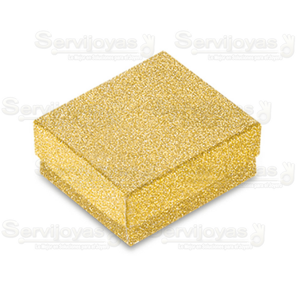 Caja Brillante Mini Dorada Broquel Medidas: 3.8x3.8x2cm 1580.GD