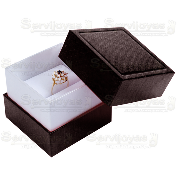 Caja Venecia Para Anillo Negro Medidas: 6.5x6.5x5.5cm 1831.BK