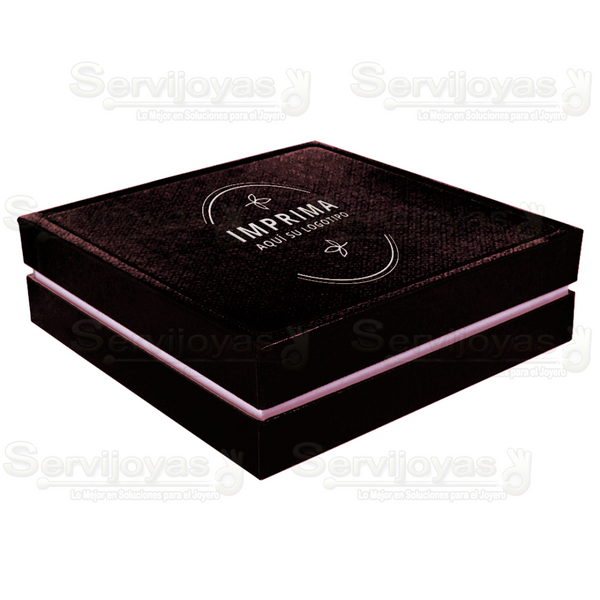 Caja Venecia Para Collar Negro Medidas: 15x15x3.5cm 1836.BK