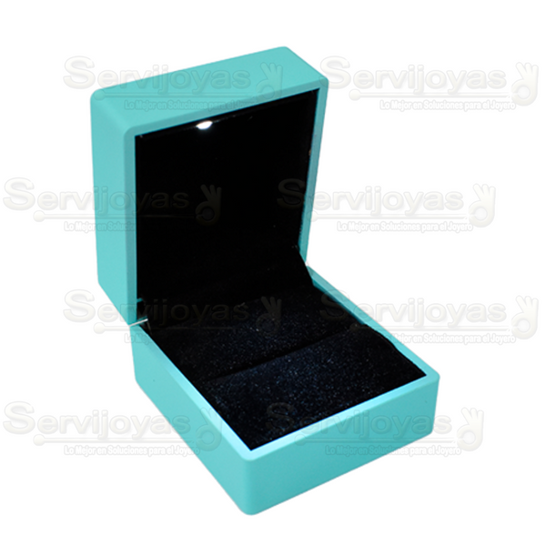 Estuche Con Luz Led Para Anillo Aqua Medidas: 6x6.5x5.5cm 3541.AQ
