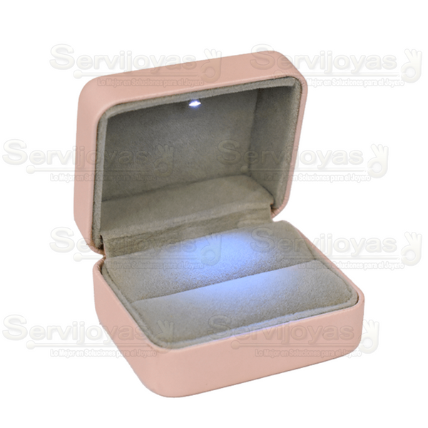 Estuche Con Luz Led Para Argolla Rosa Medidas: 7.5x7.5x4cm 3542.PK