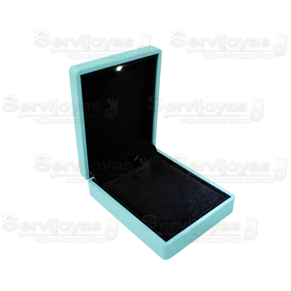 Estuche Con Luz Led Para Arete Largo Aqua Medidas: 7x9x3cm 3543.AQ