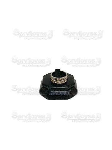 Exhibidor Nacional Vinipiel Negro Base Un Anillo Medidas: 6x6x2cm 208N