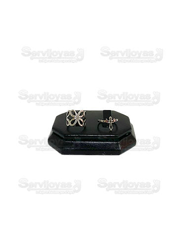 Exhibidor Nacional Vinipiel Negro Base Argollas Medidas: 6x8x2cm 209N