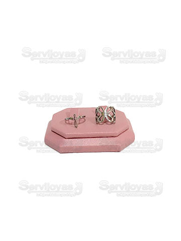 Exhibidor Vinipiel Rosa Argollas Medidas:  6x8x2cm 209R