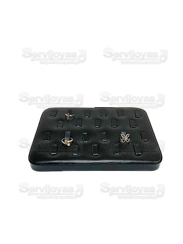 Exhibidor Nacional Vinipiel Negro 22 Anillos 227N