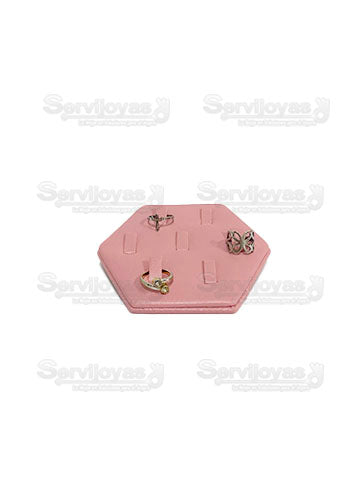 Exhibidor Vinipiel Rosa Hexágono 7 Anillos Medidas: 10x12x3cm 230R