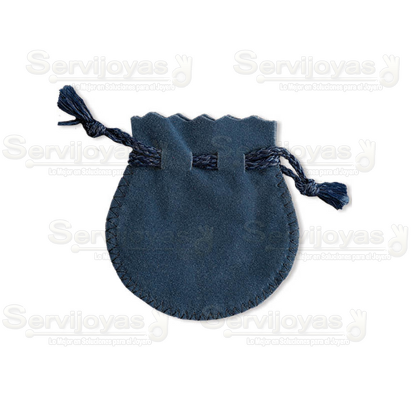 Bolsa de Velour Chica Ovalada Azul Medidas: 8x7cm 2430.BL