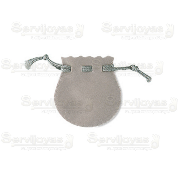 Bolsa de Velour Chica Ovalada Gris Medidas: 8x7cm 2430.GY