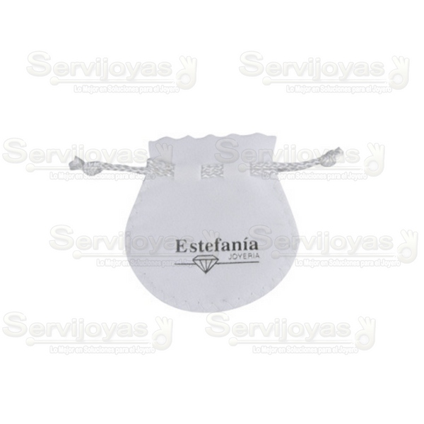 Bolsa de Velour Chica Ovalada Blanca Medidas: 8x7cm 2430.WH