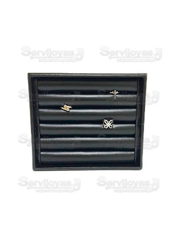 Exhibidor Nacional Vinipiel Negro Charola Anillos Medidas: 19x16x3cm 253N