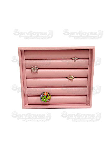 Exhibidor Vinipiel Rosa Charola Mini Anillos Medidas: 19x16x3cm 253R