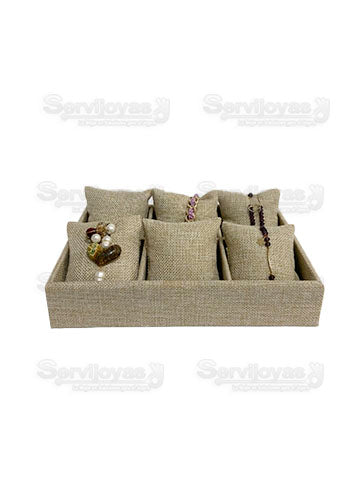 Exhibidor Galant Arena Charola 6 Almohadas Relojes/Pulseras Medidas: 26x17x6cm 262A