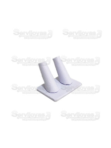Exhibidor Nacional Vinipiel Blanco 2 Deditos Anillos Medidas: 8x5x6cm 265B