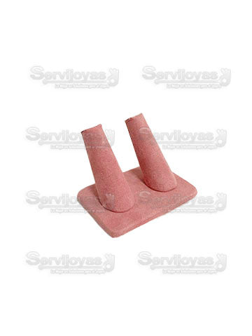 Exhibidor Velour Rosa 2 Dedos para Anillos Medidas: 8x5x6cm 265VR