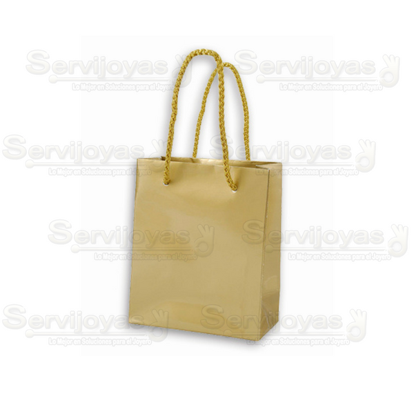 Bolsa Papel Brillante Mediana Dorada (paq 10 pzas) 2901.GD