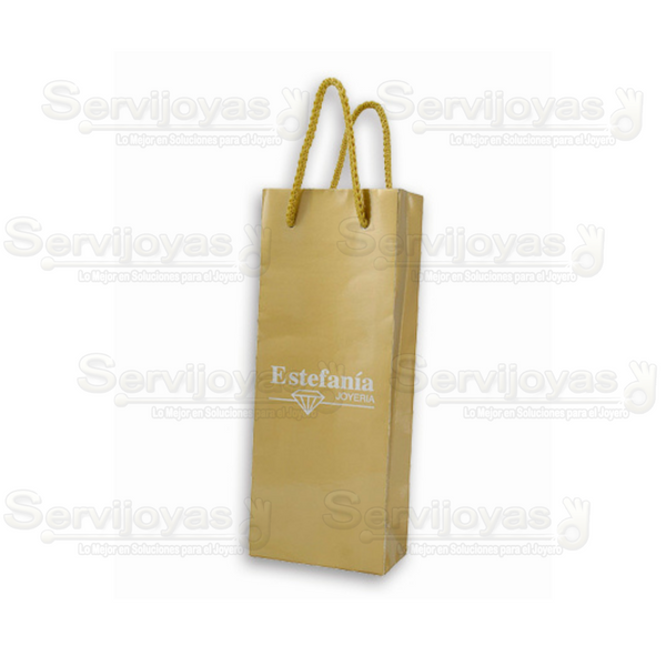 Bolsa Papel Brillante Alargada Dorada (paq 10 pzas) 2902.GD
