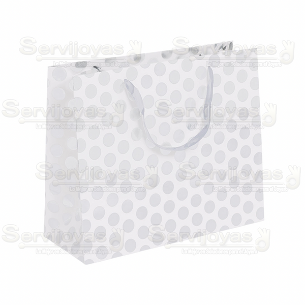 Bolsa Dots Mediana Plata  Medidas: 31x12x26cm 2961.SL
