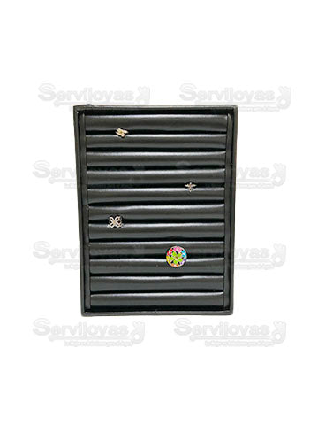 Exhibidor Nacional Vinipiel Negro Charola Anillos Medidas: 22x29x3cm 304N