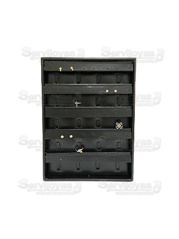Exhibidor Nacional Vinipiel Negro Charola Juego Medidas: 22x29x3cm 306N