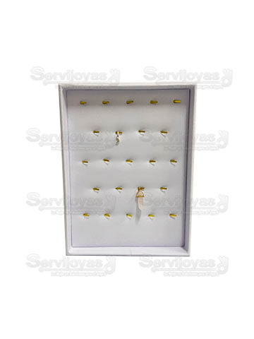 Exhibidor Nacional Vinipiel Blanco Charola 27 Dijes Medidas: 22x29x3cm 307B