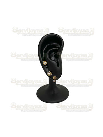 Oreja 8 Perforaciones Resina Negro 308RN