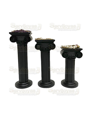 Exhibidor Resina Negro Juego de Columnas Medidas: 21x7x7cm 309RN