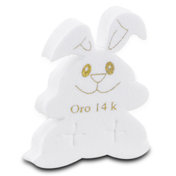 Conejo Blanco 14K Paq. Con 100 Piezas Para Joyeria