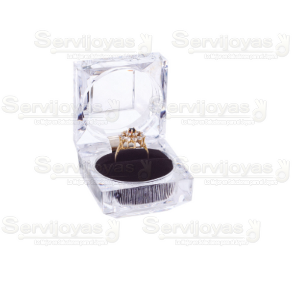 Estuche Acrílico Anillo Cuadrado Medidas: 4.8x4.8x4.7cm 3602