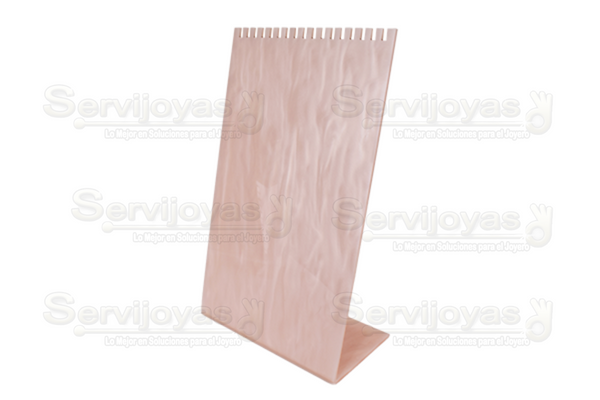 Exhibidor Acrílico Mármol Rosa para 18 Cadenas Medidas: 18x9.7x29.8cm 5331.MP