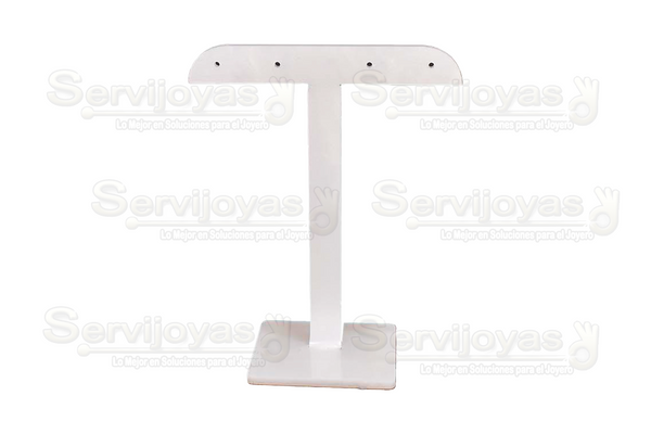 Exhibidor Acrílico Mármol Gris "T" para 2 Pares de Aretes Medidas: 9x3.9x11.2cm 5317.MG