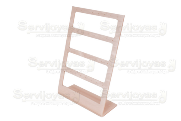 Exhibidor Acrílico Mármol Rosa 4 Niveles para Aretes Medidas: 14x6.3x22cm 5321.MP